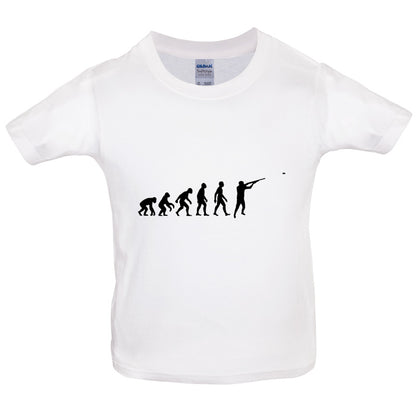 Evolution of Man Clay Pigeon Shooting Kids T Shirt