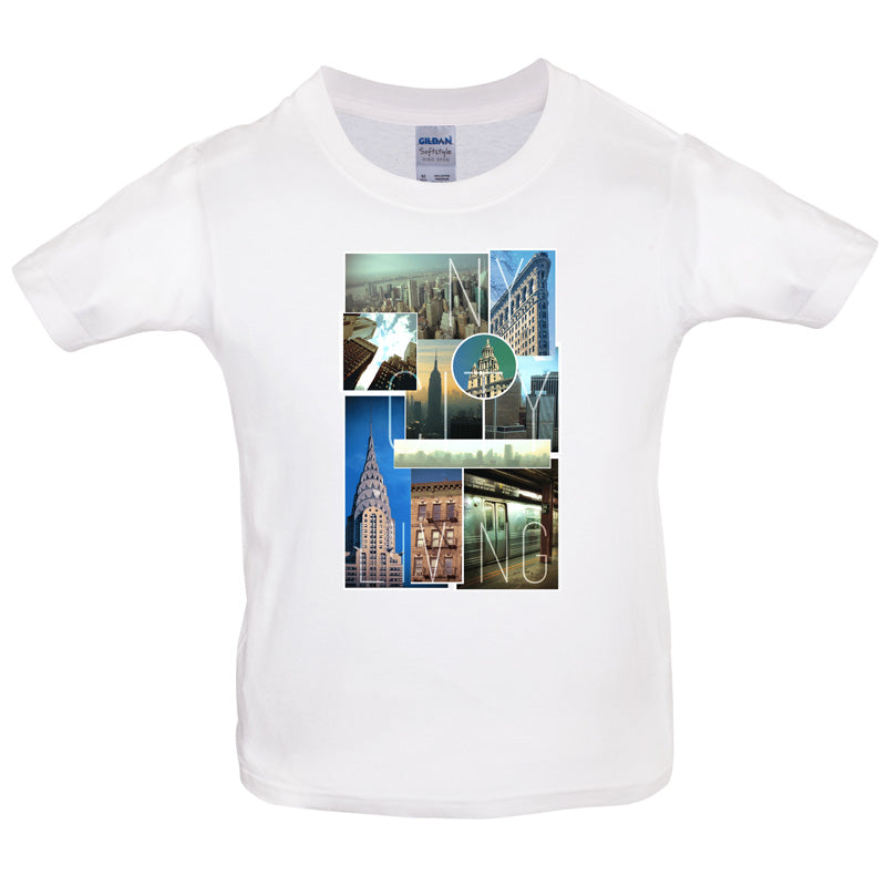 New York City Living Collage Kids T Shirt
