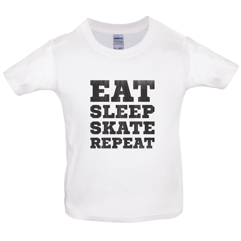 Eat Sleep Skate Repeat Kids T Shirt