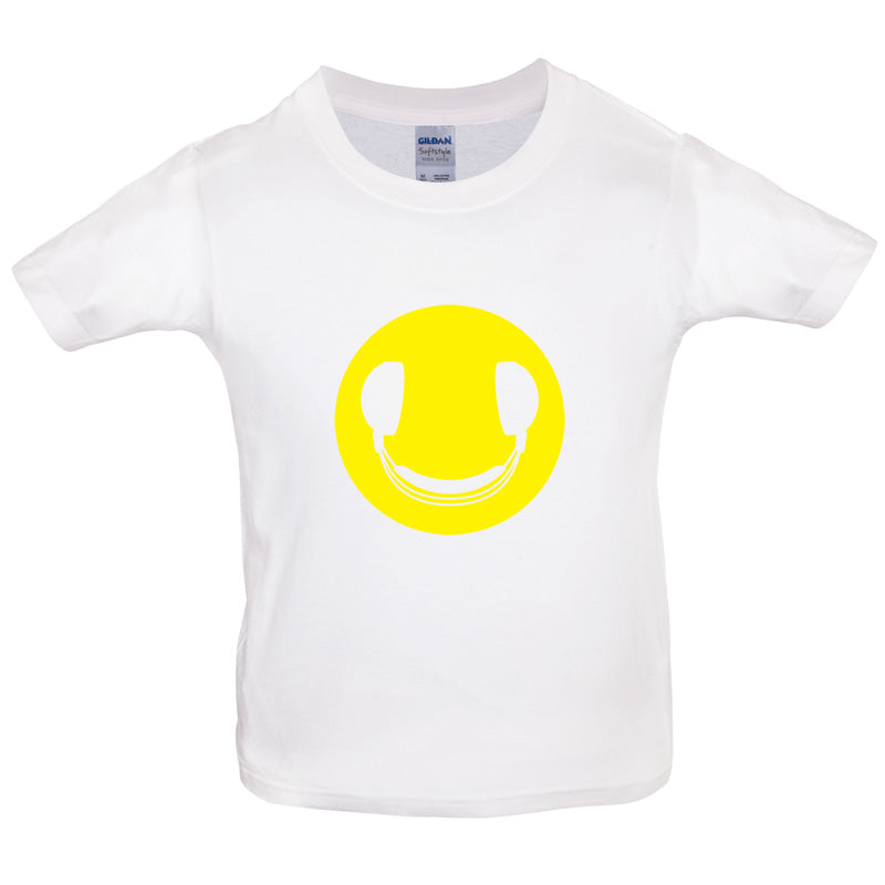 DJ Headphone Smiley face Kids T Shirt