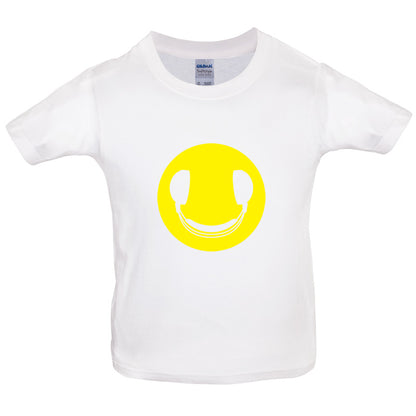 DJ Headphone Smiley face Kids T Shirt
