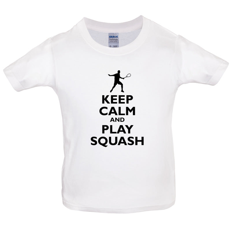 Keep Calm and Play Squash Kids T Shirt