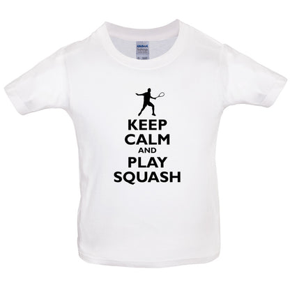Keep Calm and Play Squash Kids T Shirt