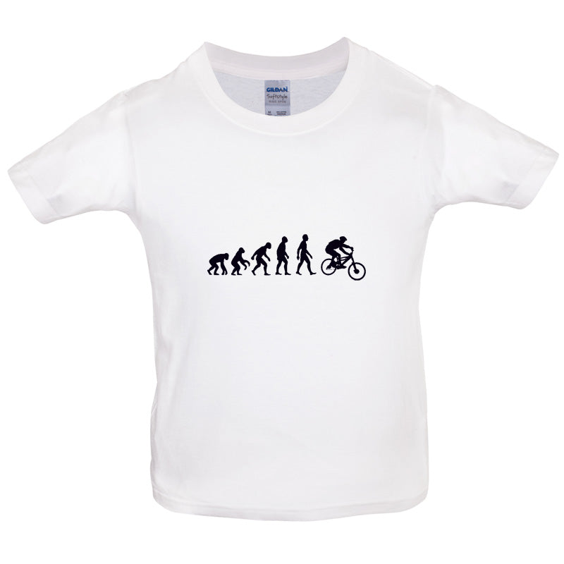 Evolution Of Man Mountain Bike Kids T Shirt