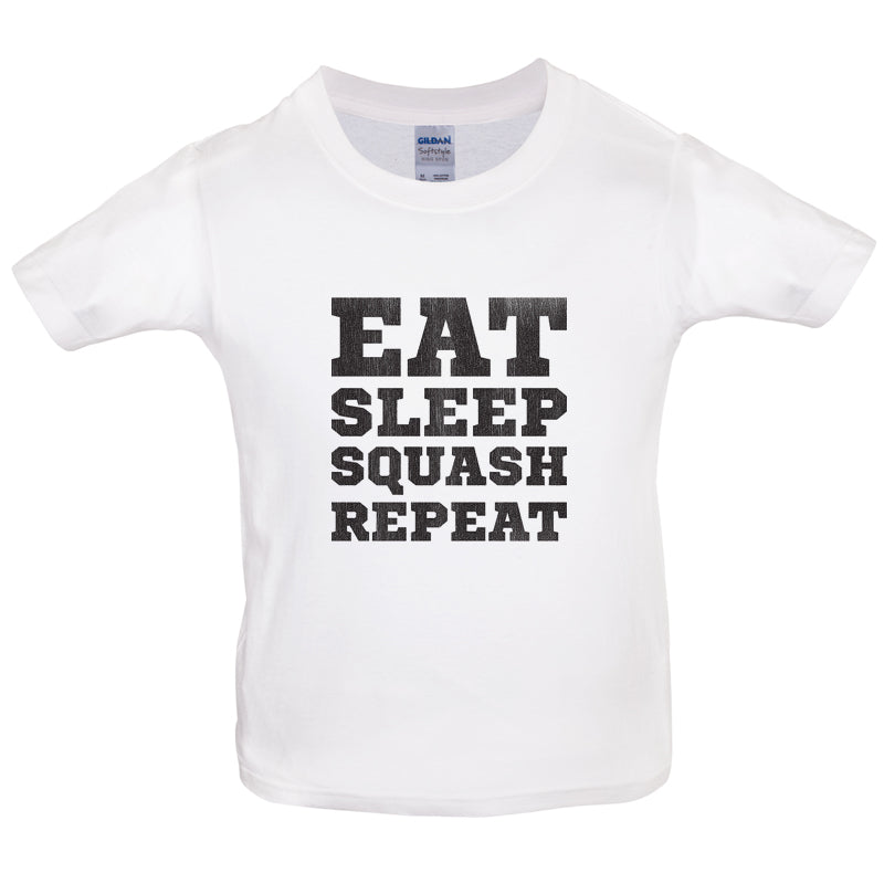 Eat Sleep Squash Repeat Kids T Shirt