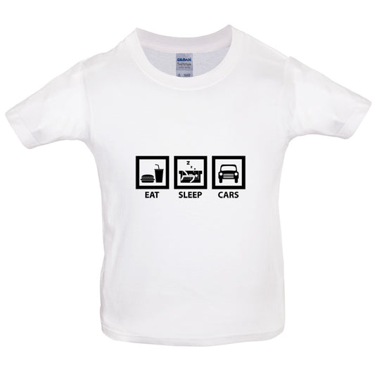 Eat Sleep Cars Kids T Shirt