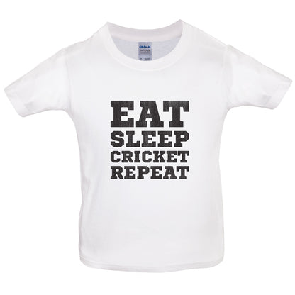 Eat Sleep Cricket Repeat Kids T Shirt