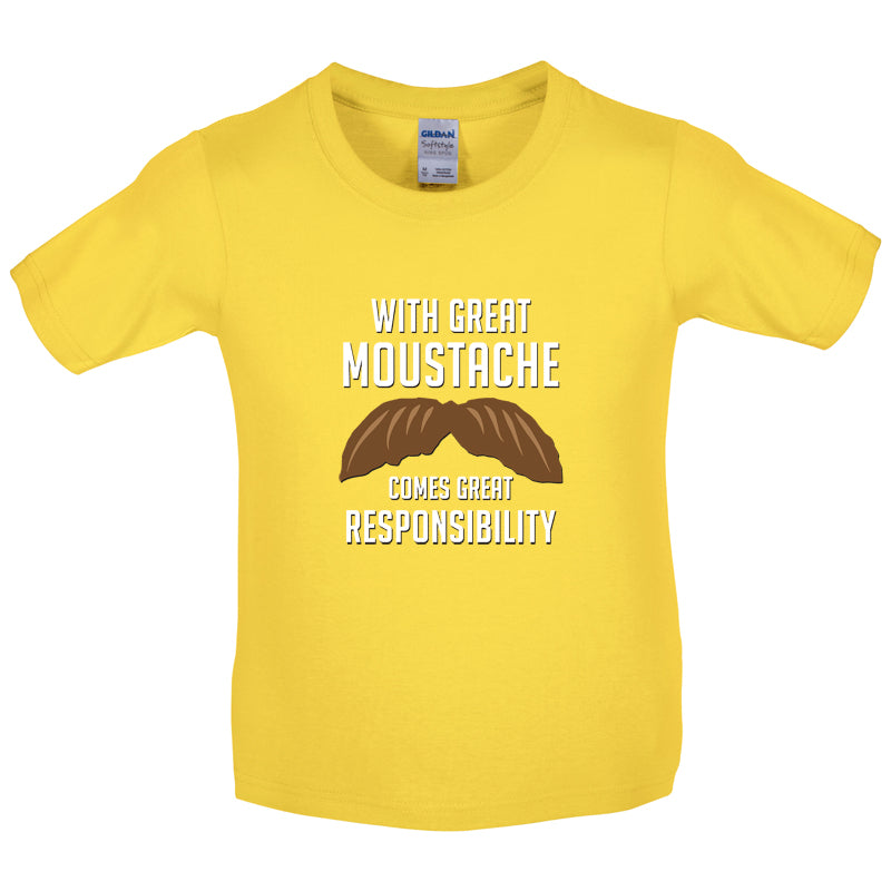 With Great Moustache Kids T Shirt