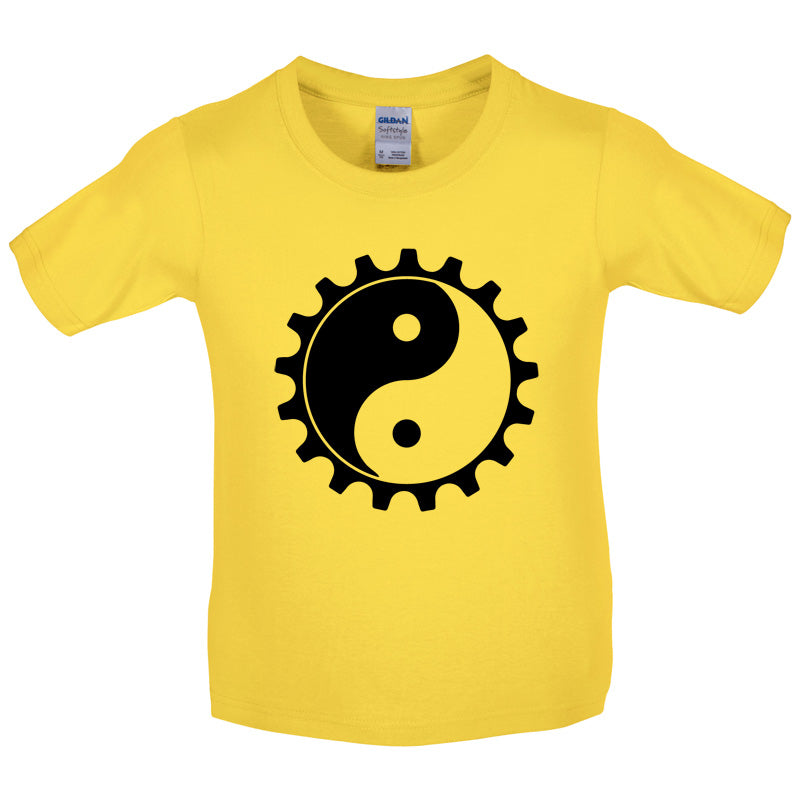 Yin Yang Bike Cog Kids T Shirt