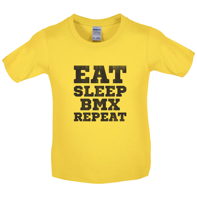 Eat Sleep BMX Repeat Kids T Shirt