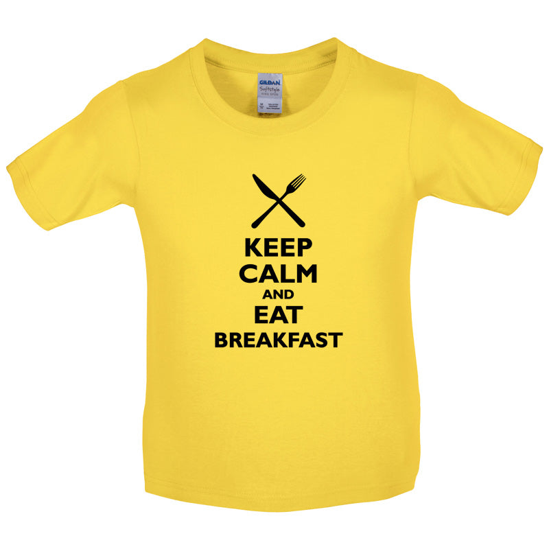 Keep Calm and Eat Breakfast Kids T Shirt