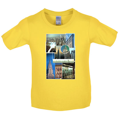New York City Living Collage Kids T Shirt