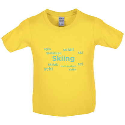 Skiing Languages Kids T Shirt