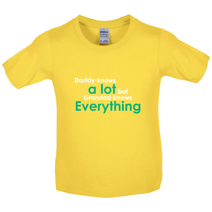 Daddy Knows A Lot Grandad Knows Everything Kids T Shirt
