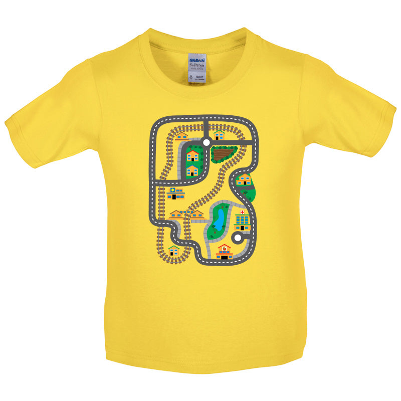 Car Play Mat Kids T Shirt