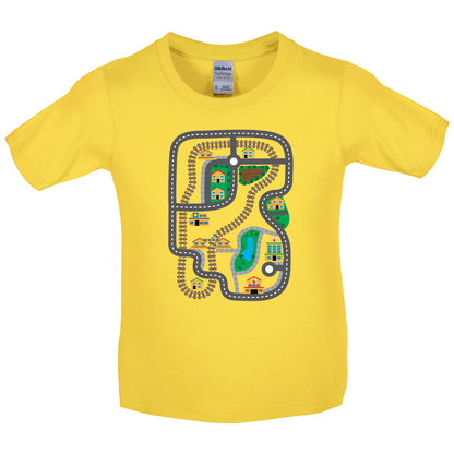 Car Play Mat Kids T Shirt