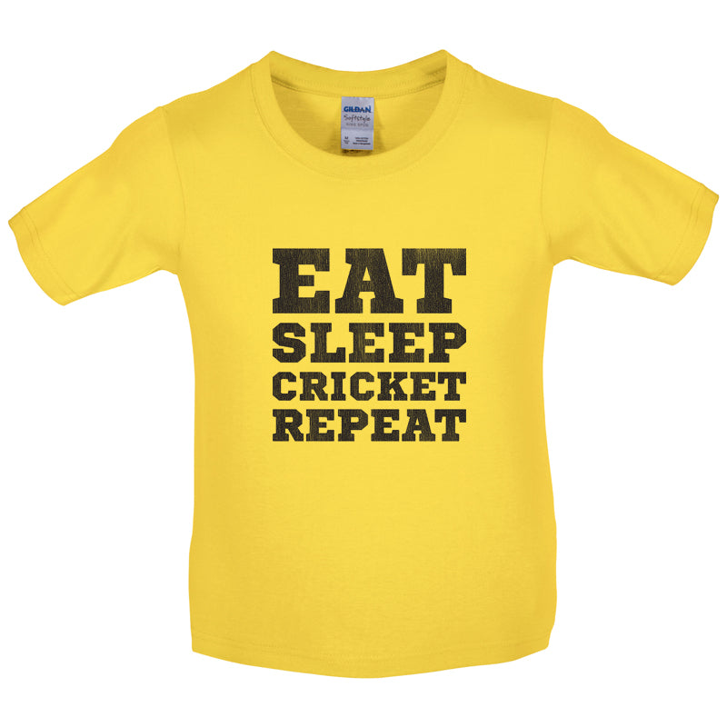 Eat Sleep Cricket Repeat Kids T Shirt