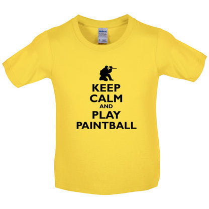Keep Calm and Play Paintball Kids T Shirt