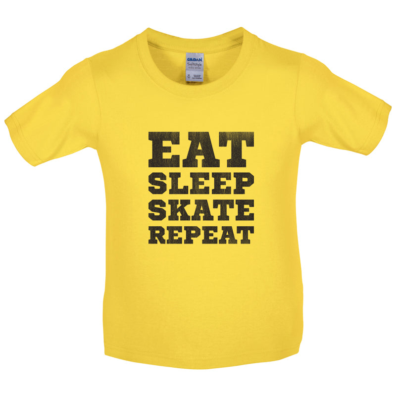 Eat Sleep Skate Repeat Kids T Shirt