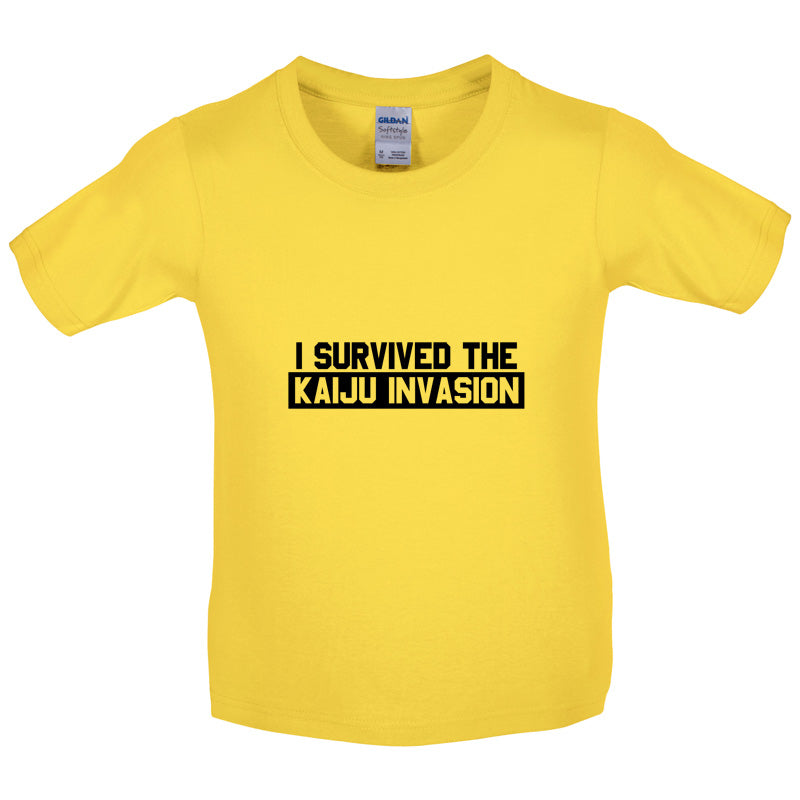 I Survived The Kaiju Invasion Kids T Shirt
