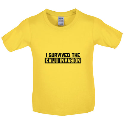 I Survived The Kaiju Invasion Kids T Shirt
