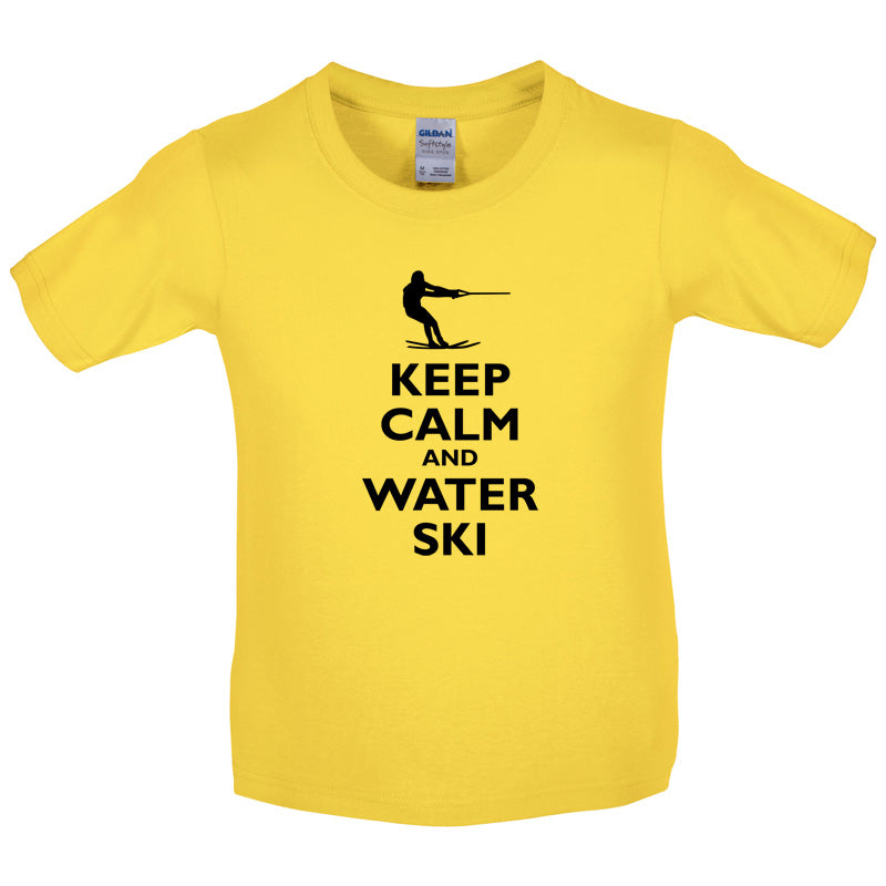 Keep Calm and Water Ski Kids T Shirt
