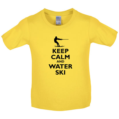 Keep Calm and Water Ski Kids T Shirt