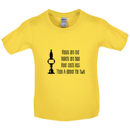 Roses Are Red Beer Costs Less Than Dinner For Two Kids T Shirt