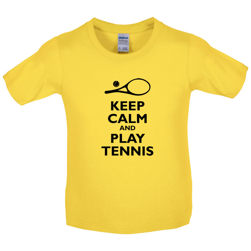 Keep Calm and Play Tennis Kids T Shirt
