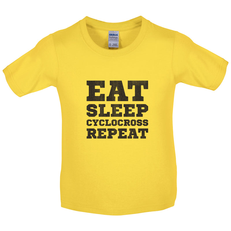 Eat Sleep Cyclocross Repeat Kids T Shirt