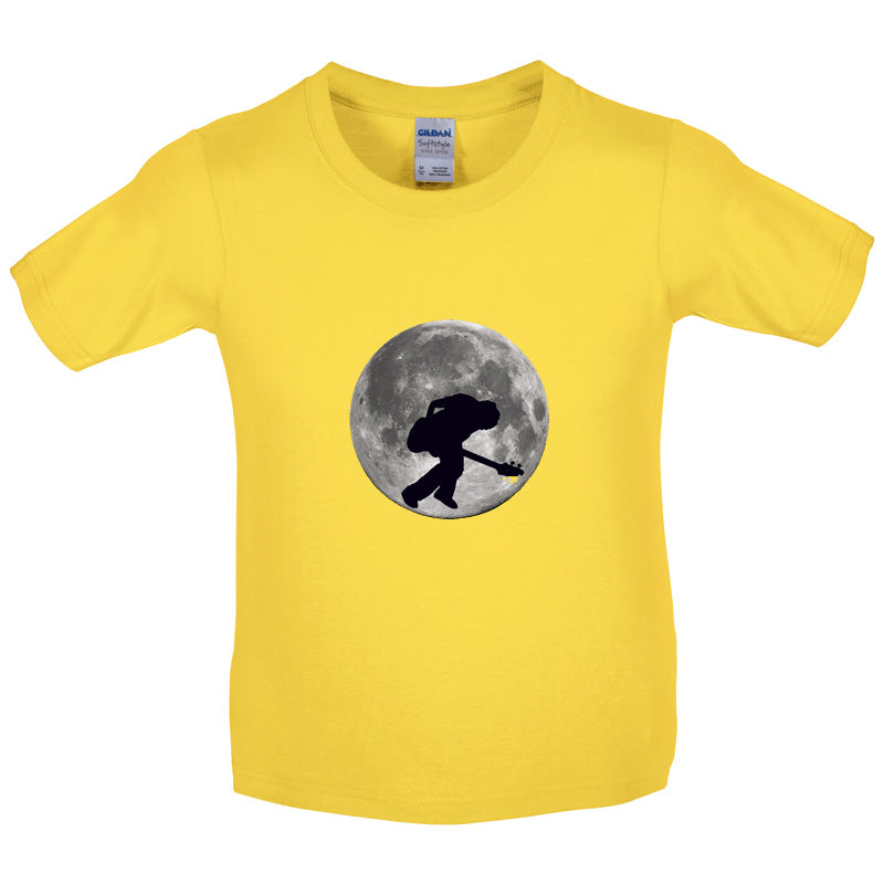 Bass Player Moon Kids T Shirt