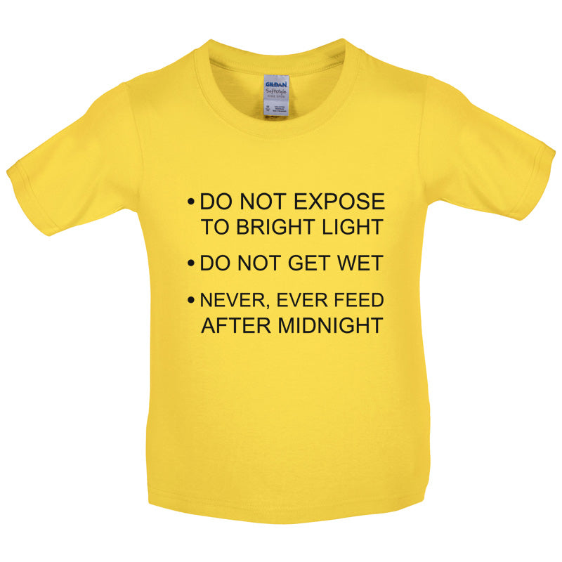 Never, Ever Feed After Midnight Kids T Shirt