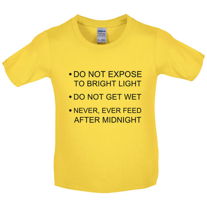 Never, Ever Feed After Midnight Kids T Shirt