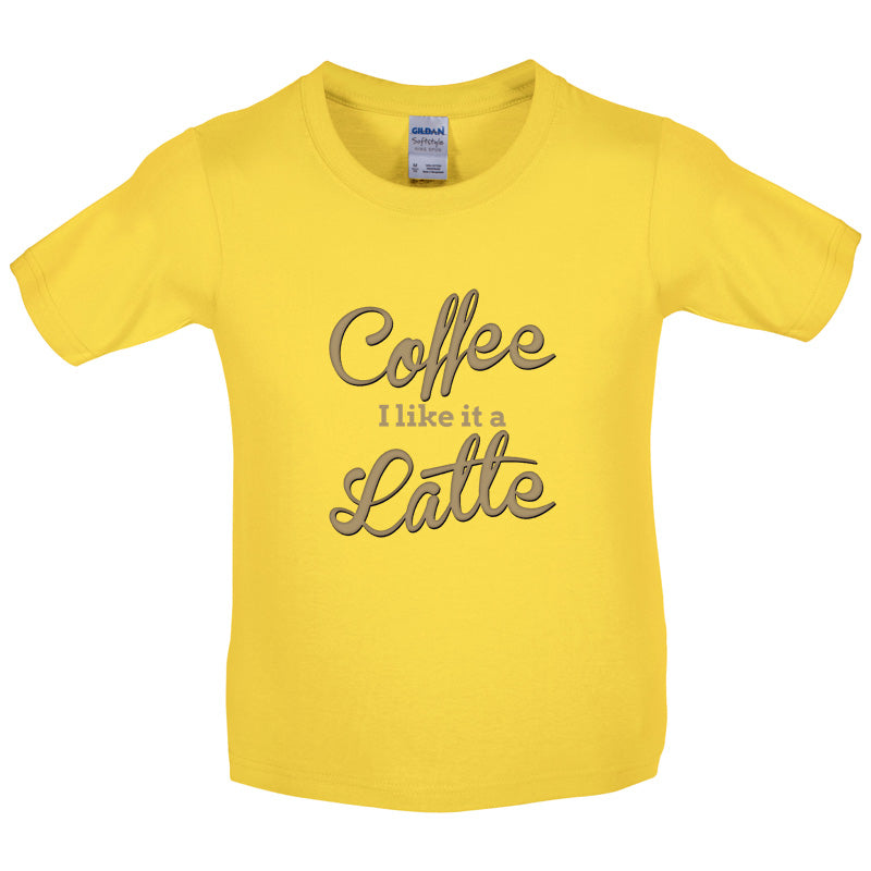 Coffee I Like It A Latte Kids T Shirt