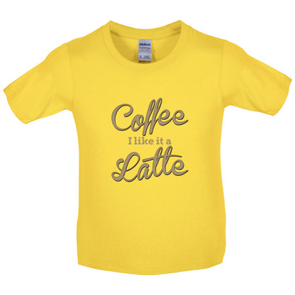 Coffee I Like It A Latte Kids T Shirt