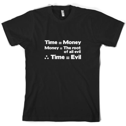 Time Equals The Root Of All Evil T Shirt