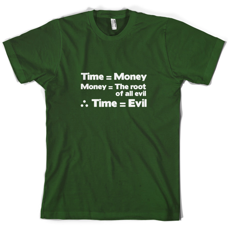 Time Equals The Root Of All Evil T Shirt