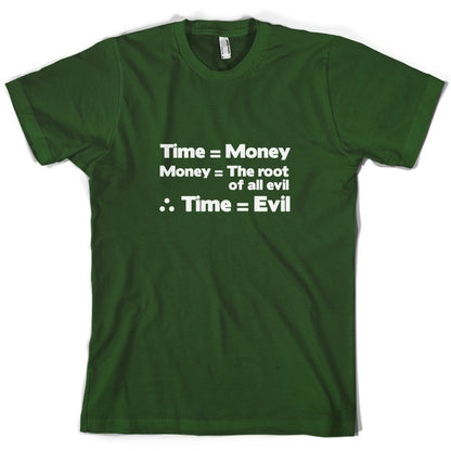 Time Equals The Root Of All Evil T Shirt