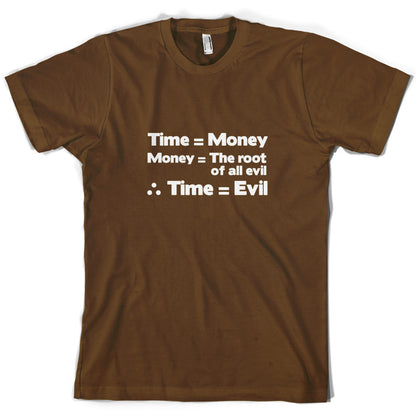 Time Equals The Root Of All Evil T Shirt