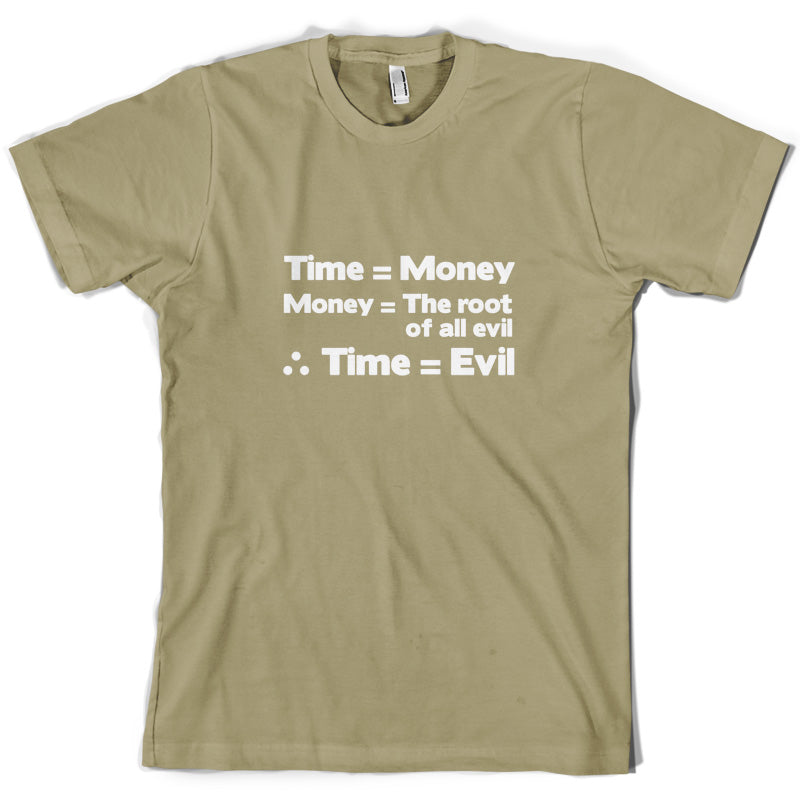 Time Equals The Root Of All Evil T Shirt