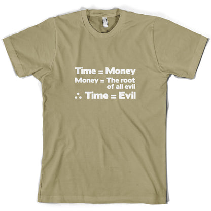 Time Equals The Root Of All Evil T Shirt