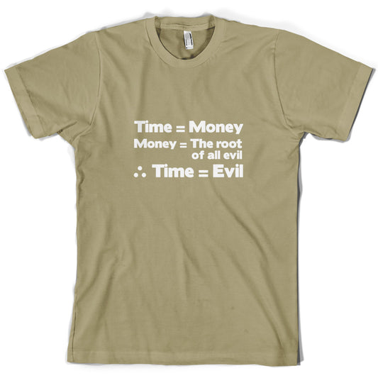 Time Equals The Root Of All Evil T Shirt