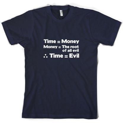 Time Equals The Root Of All Evil T Shirt