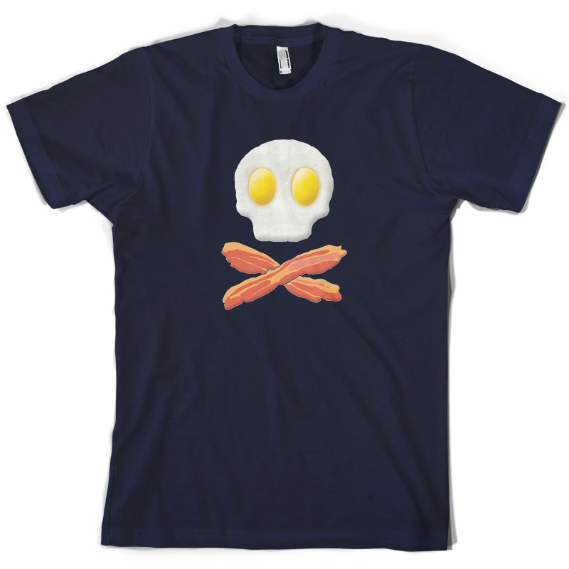 Eggs Bacon Skull and Bones T Shirt