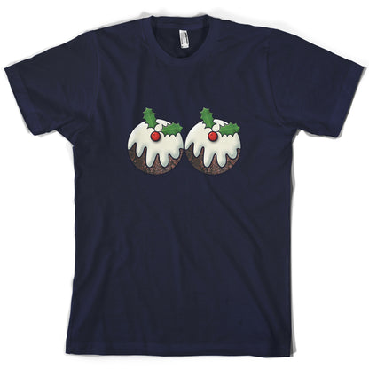 Christmas Pudding Boobs T Shirt