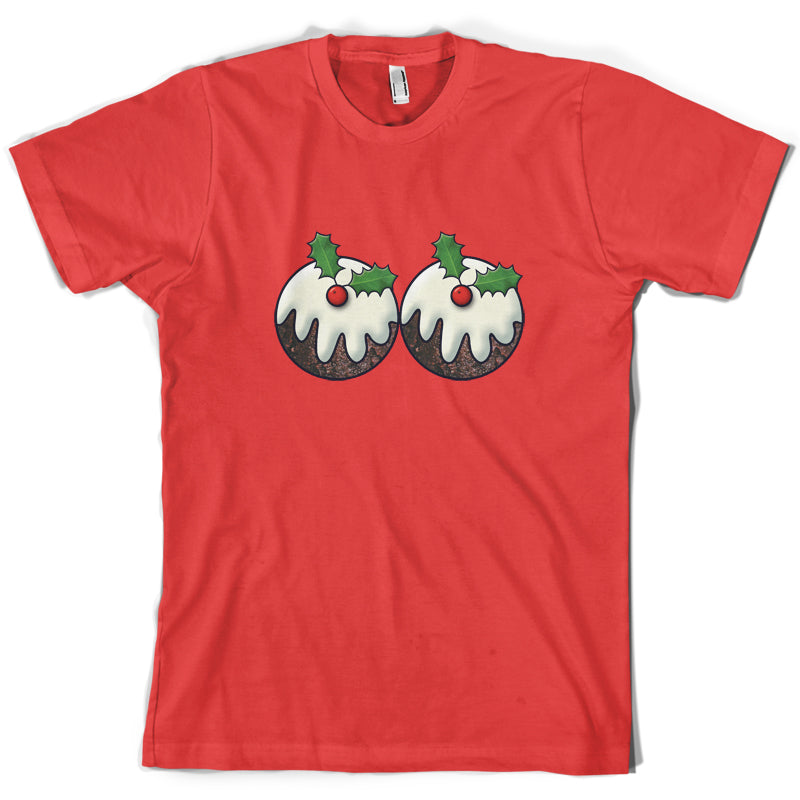 Christmas Pudding Boobs T Shirt