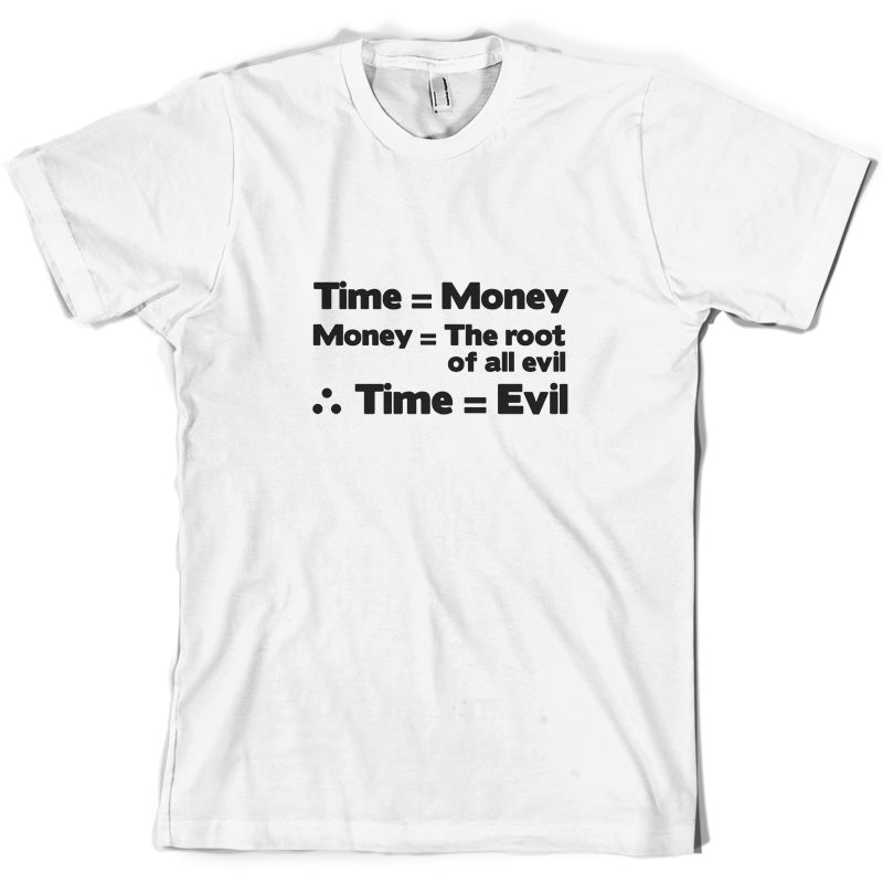 Time Equals The Root Of All Evil T Shirt