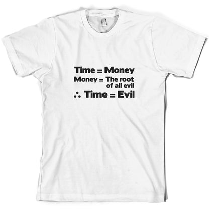 Time Equals The Root Of All Evil T Shirt