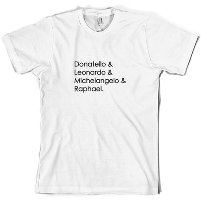 Ninja Turtle Names T Shirt