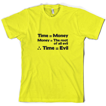 Time Equals The Root Of All Evil T Shirt